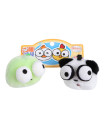 Bulging-Eye Magnetic Plush Character Keychain Set - g/w